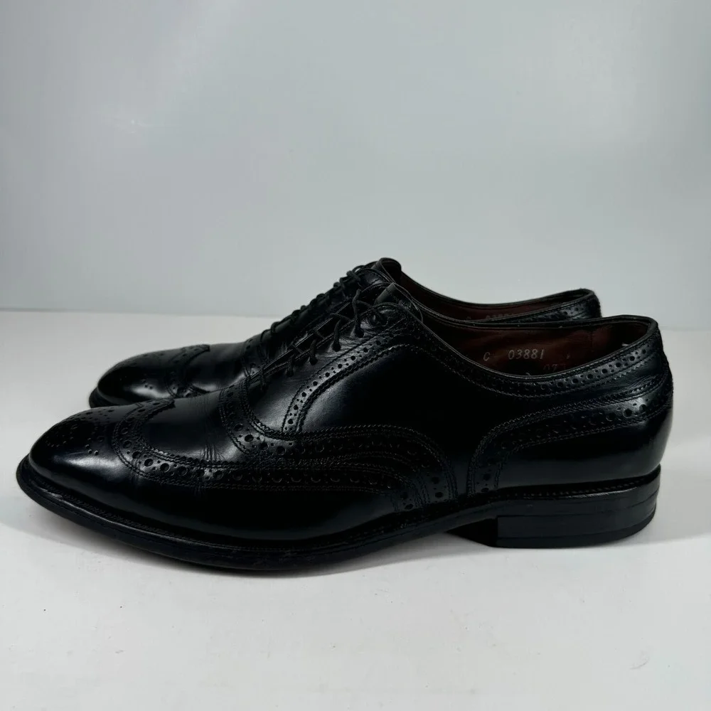 Allen Edmonds McAllister Men's 9.5C Black Leather Wingtip Oxford Dress Shoe 6215